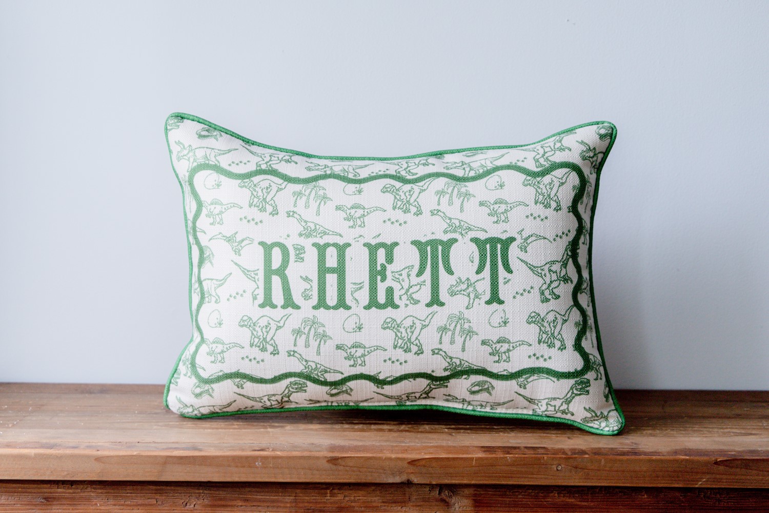 Dino Toile Name Pillow CHI0072