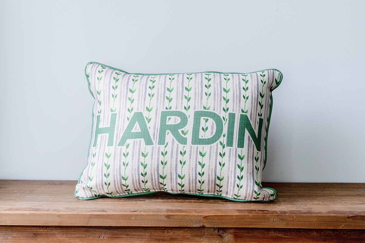 Greenery Stripe Name Pillow TXT1078
