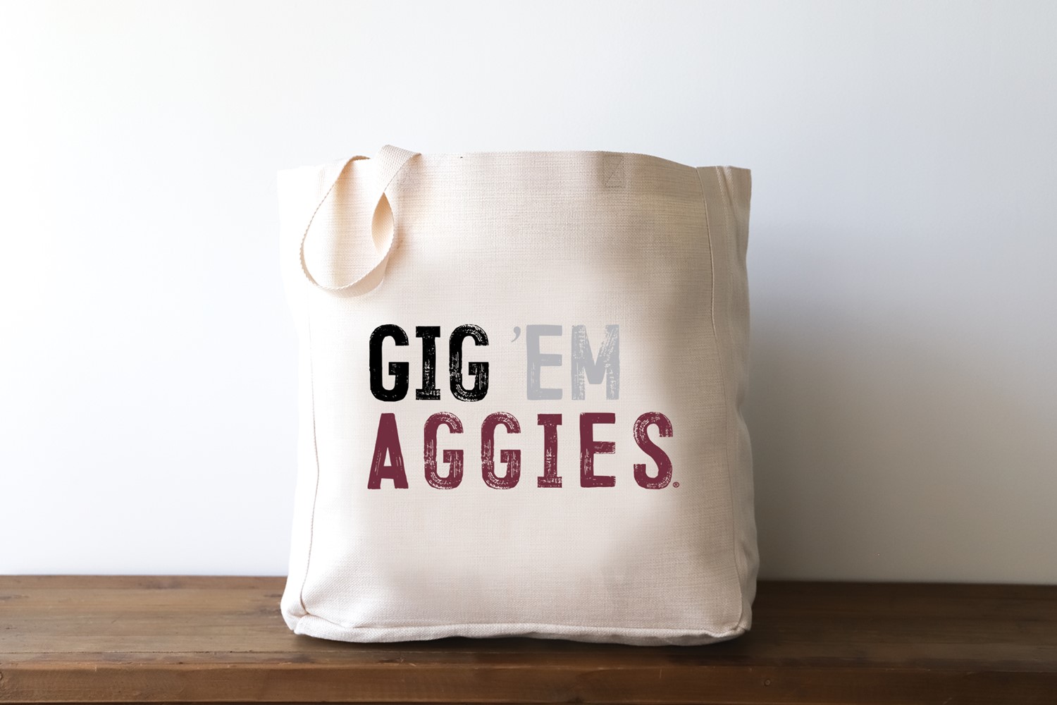 Gig Em Aggies Distressed Tote TAM002BAG