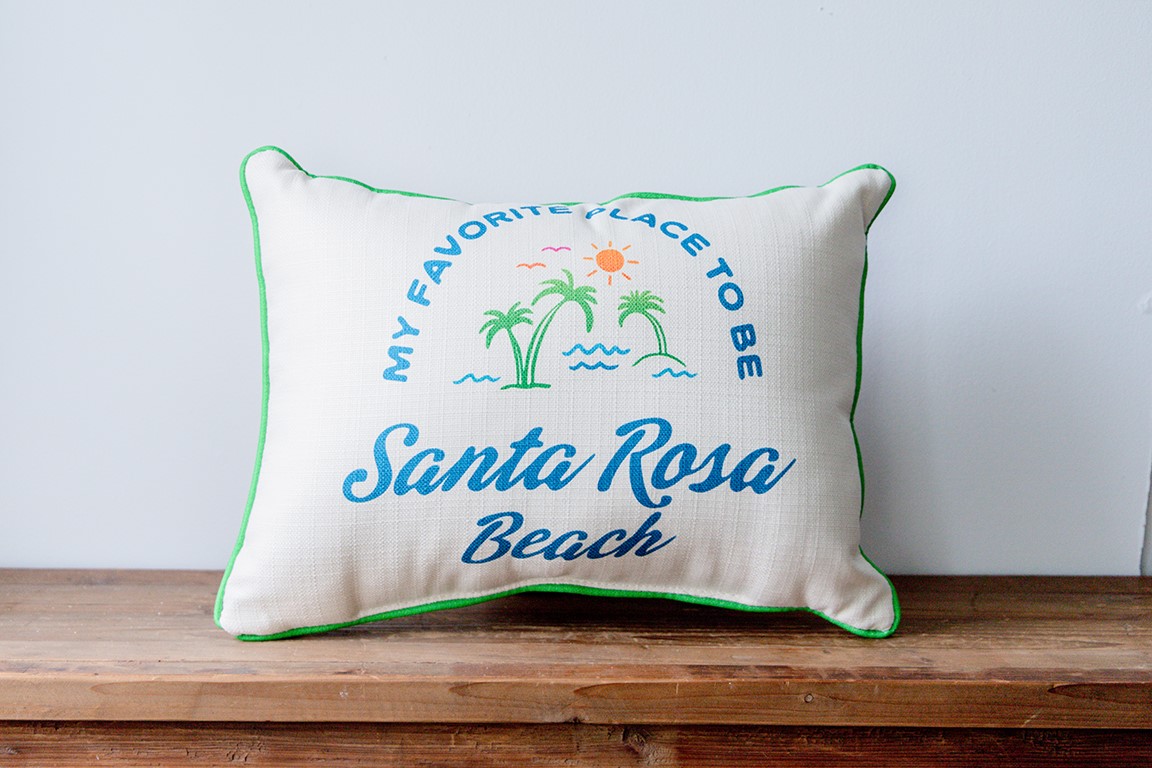 Tropical Hometown Scene Pillow BEA0028