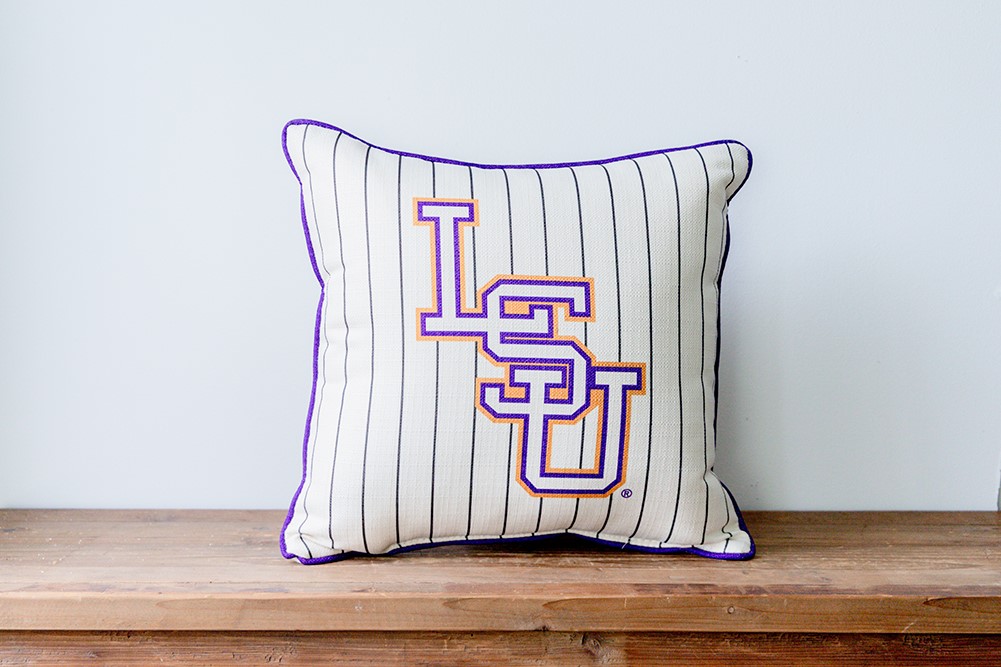 LSU Interlocking Baseball Pinstripe Pillow LSU0035