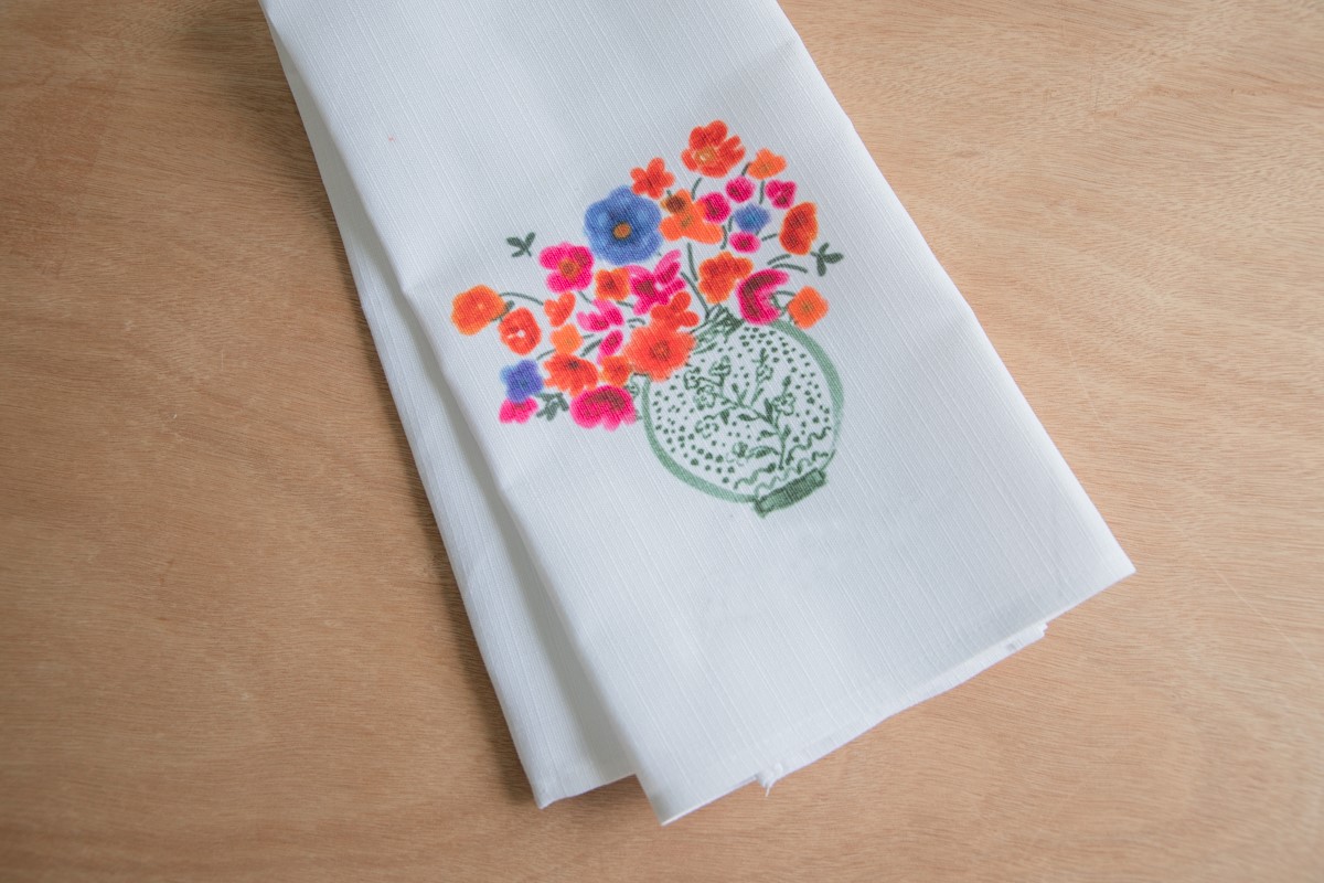 Spring Chinoiserie Vase Tea Towel TXT1091TT