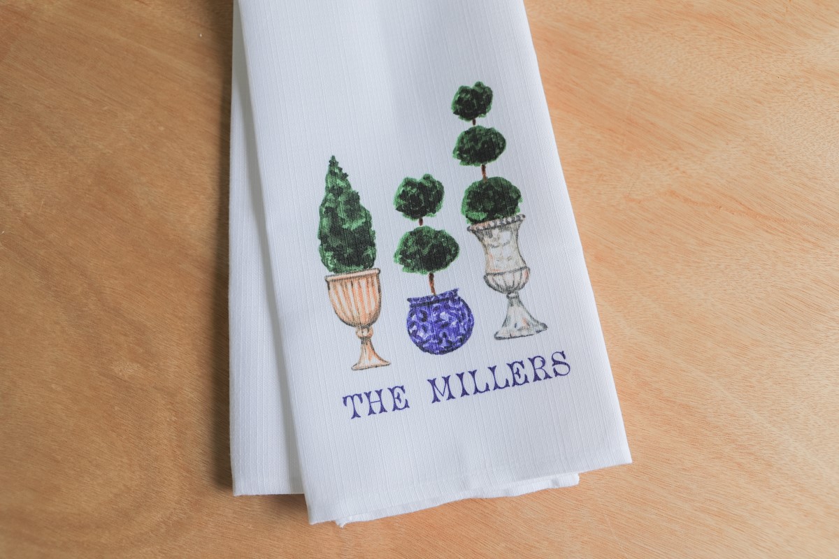 Topiary Last Name Tea Towel TXT1086TT