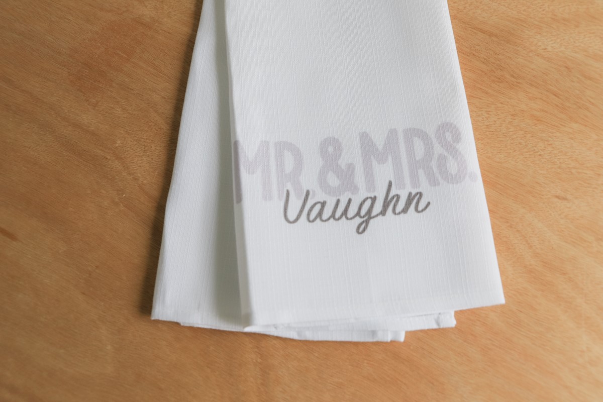 Neutral Mr. And Mrs. Last Name Tea Towel TXT1096TT