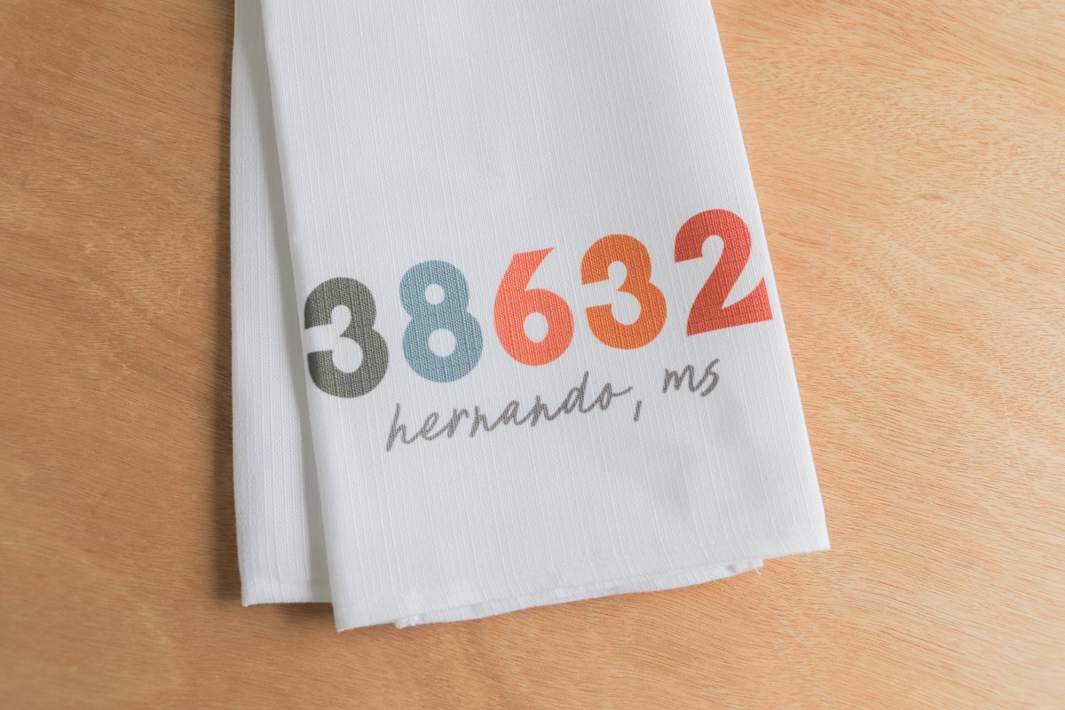 Little Birdie City Zip Code Tea Towel