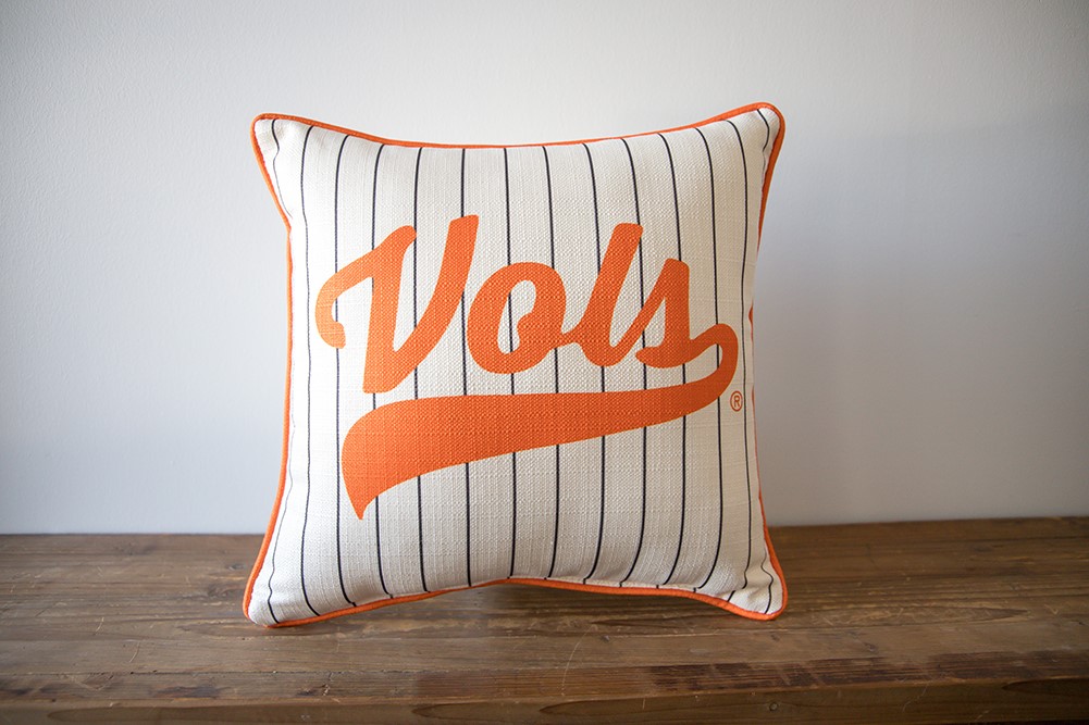 Vols Script Baseball Pinstripe Pillow UTEN0035