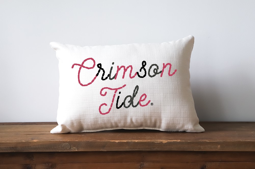 Alabama Stitched Script Pillow AL0013