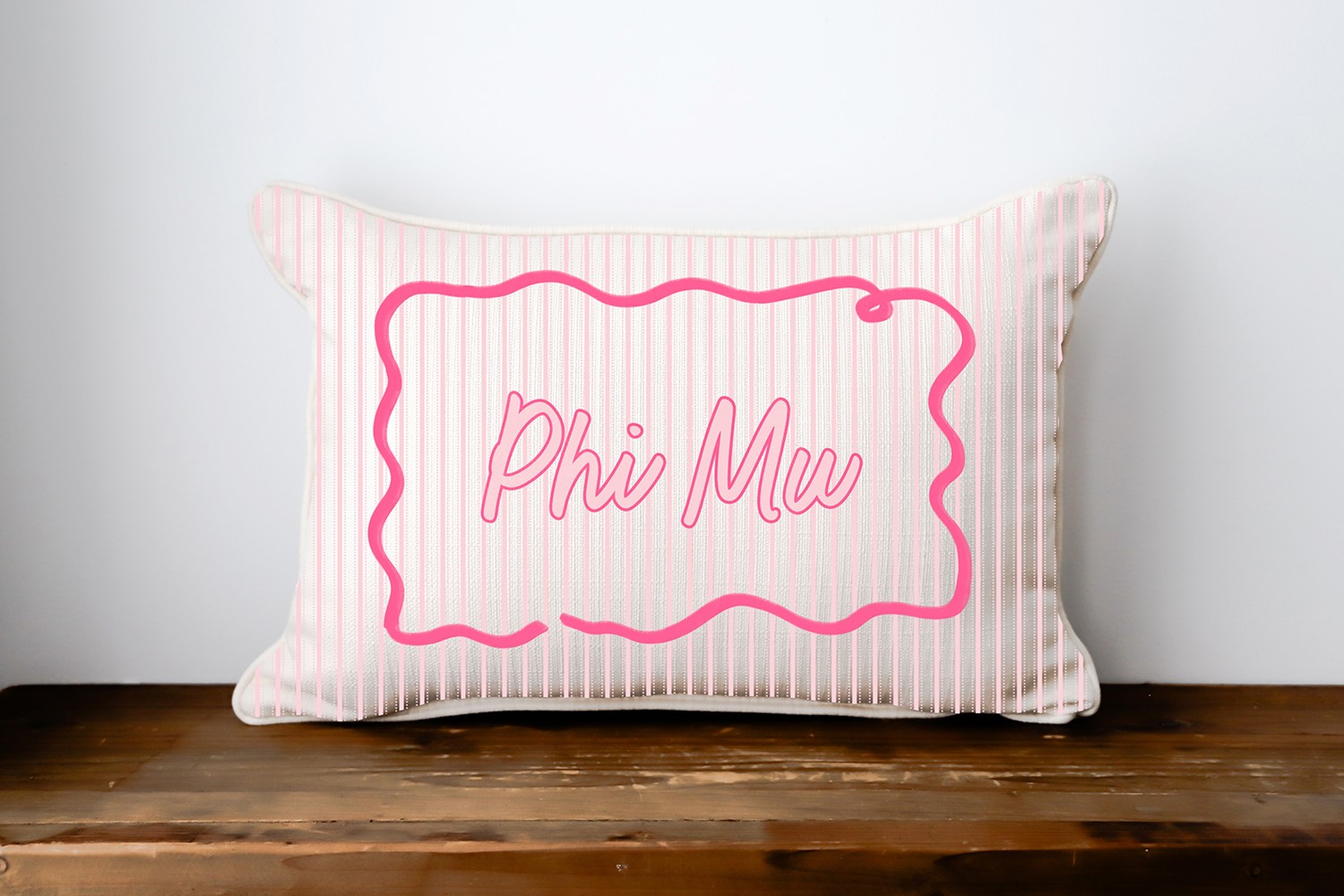 Swirly Sorority Name Phi Mu Pillow SOR0042-PM