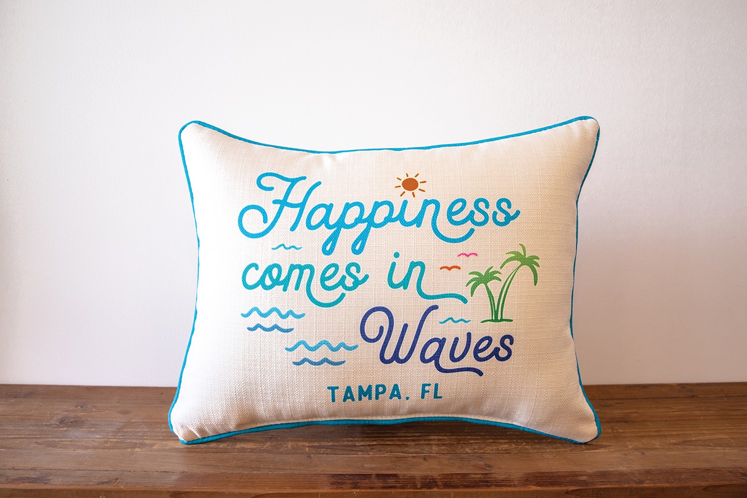 Happiness Comes in Waves Pillow BEA0052