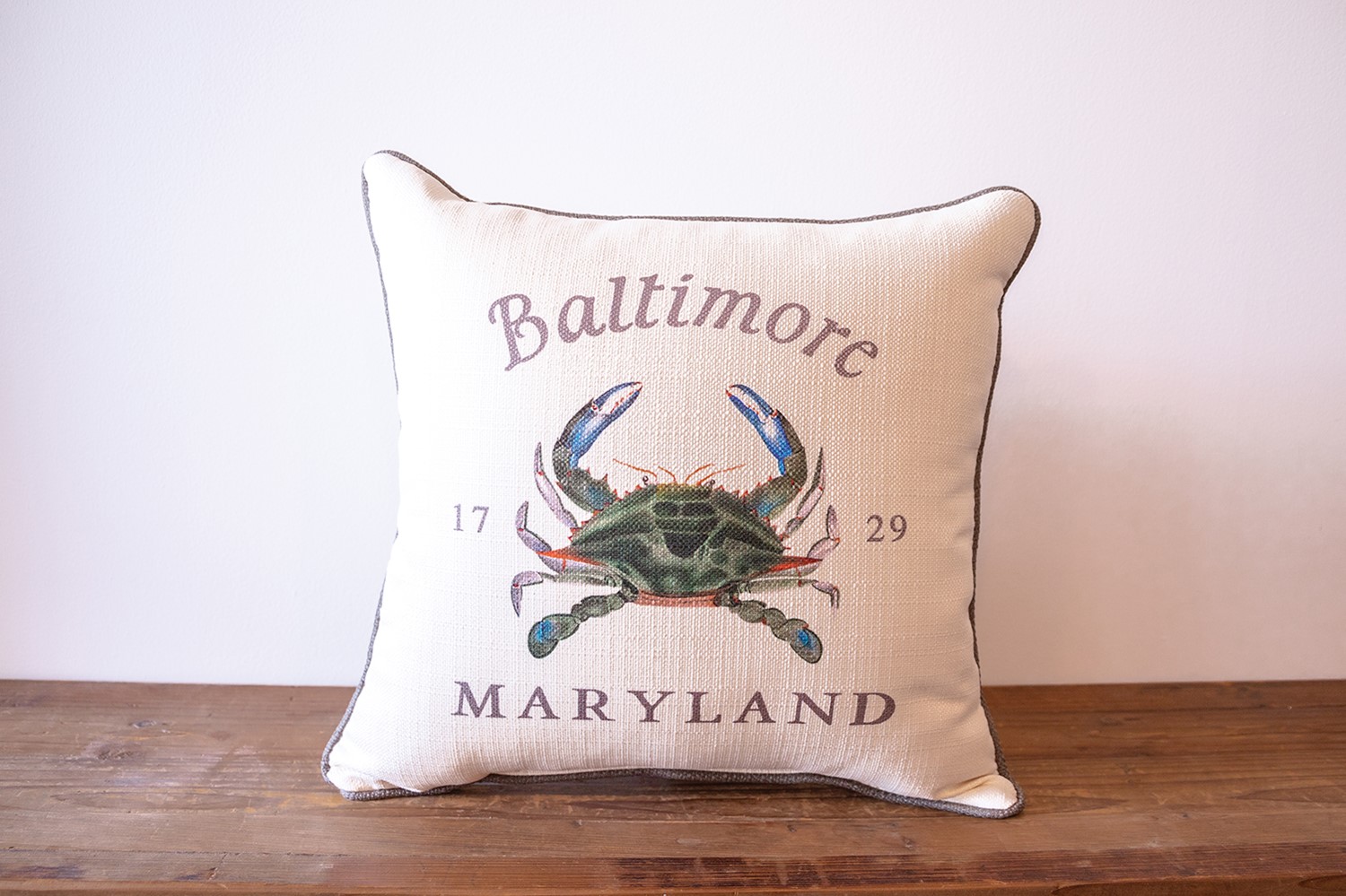Blue Crab Hometown Established Pillow BEA0055