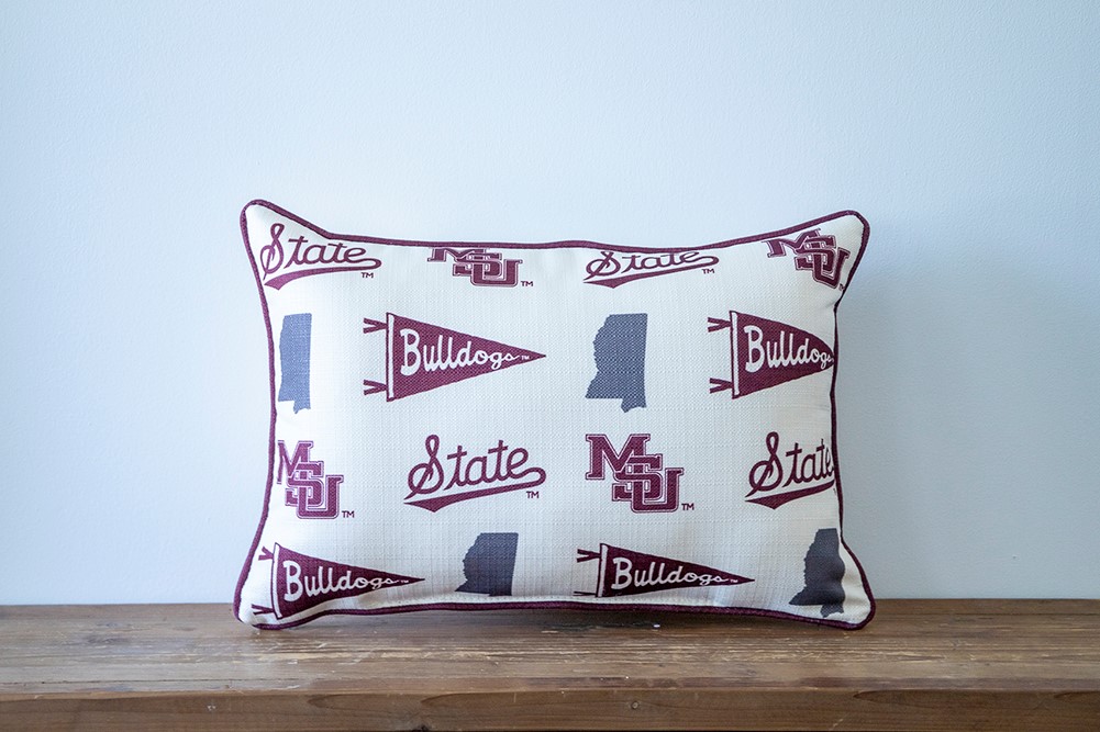 Mississippi State Pennant Pattern Pillow MSU0192
