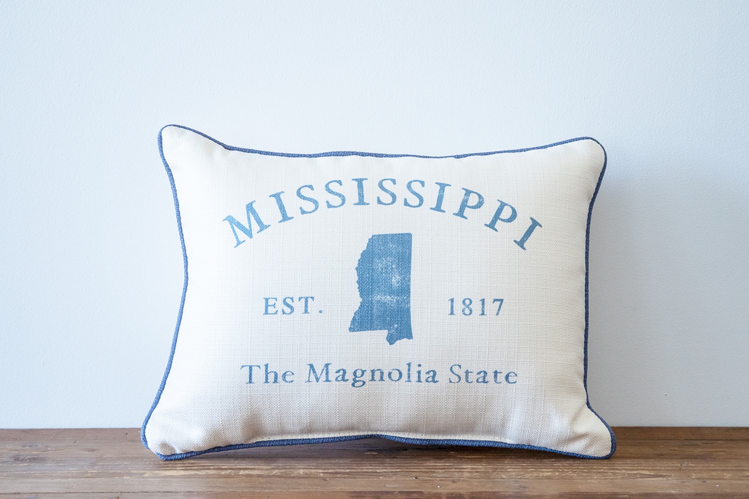 Distressed State Description Pillow STE0846