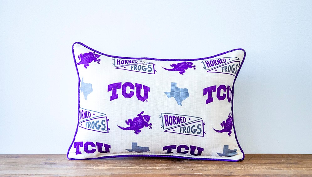 TCU Pennant Pattern Pillow TCU0031