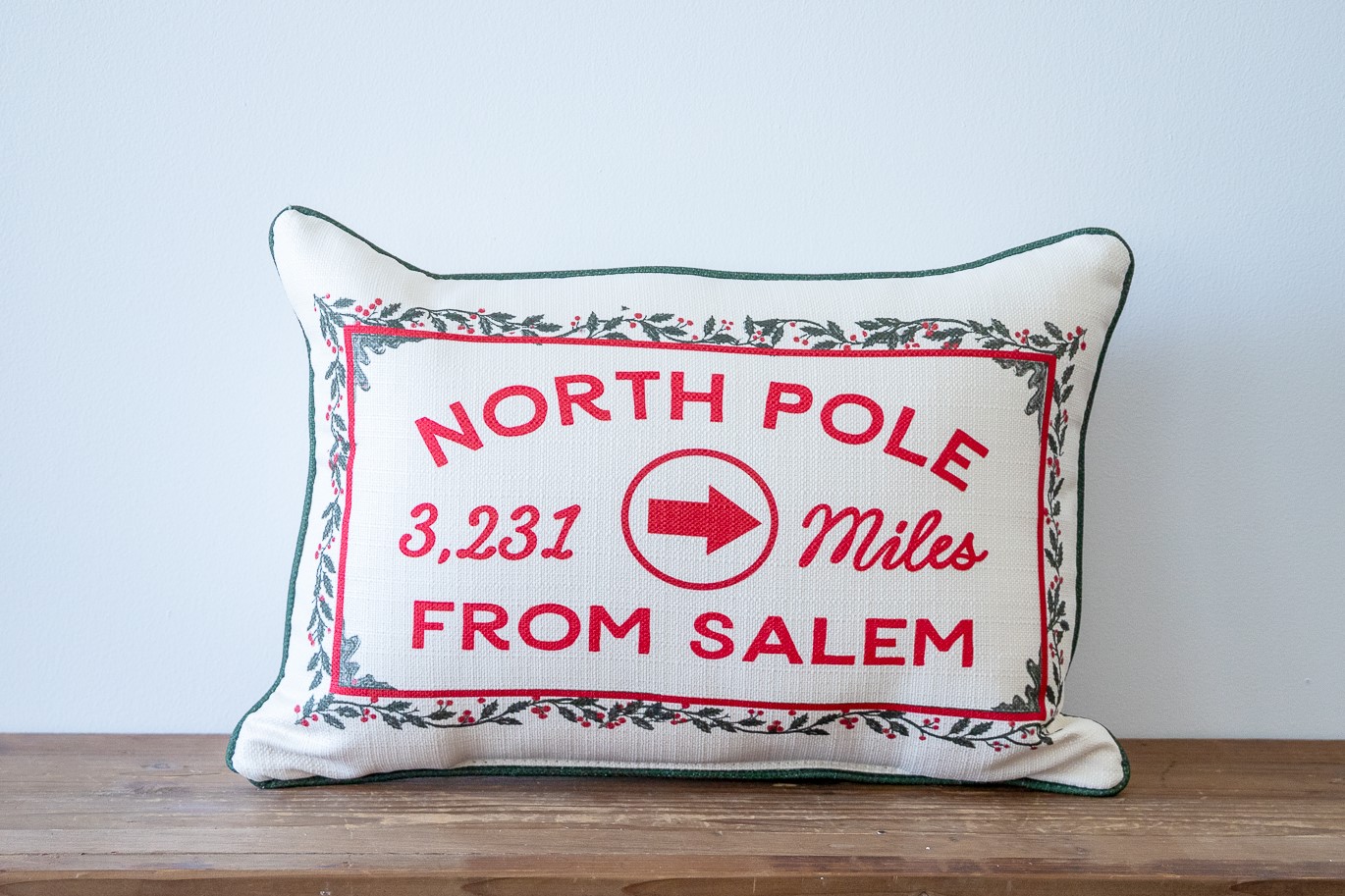 Miles to North Pole Sign Pillow CHR0302