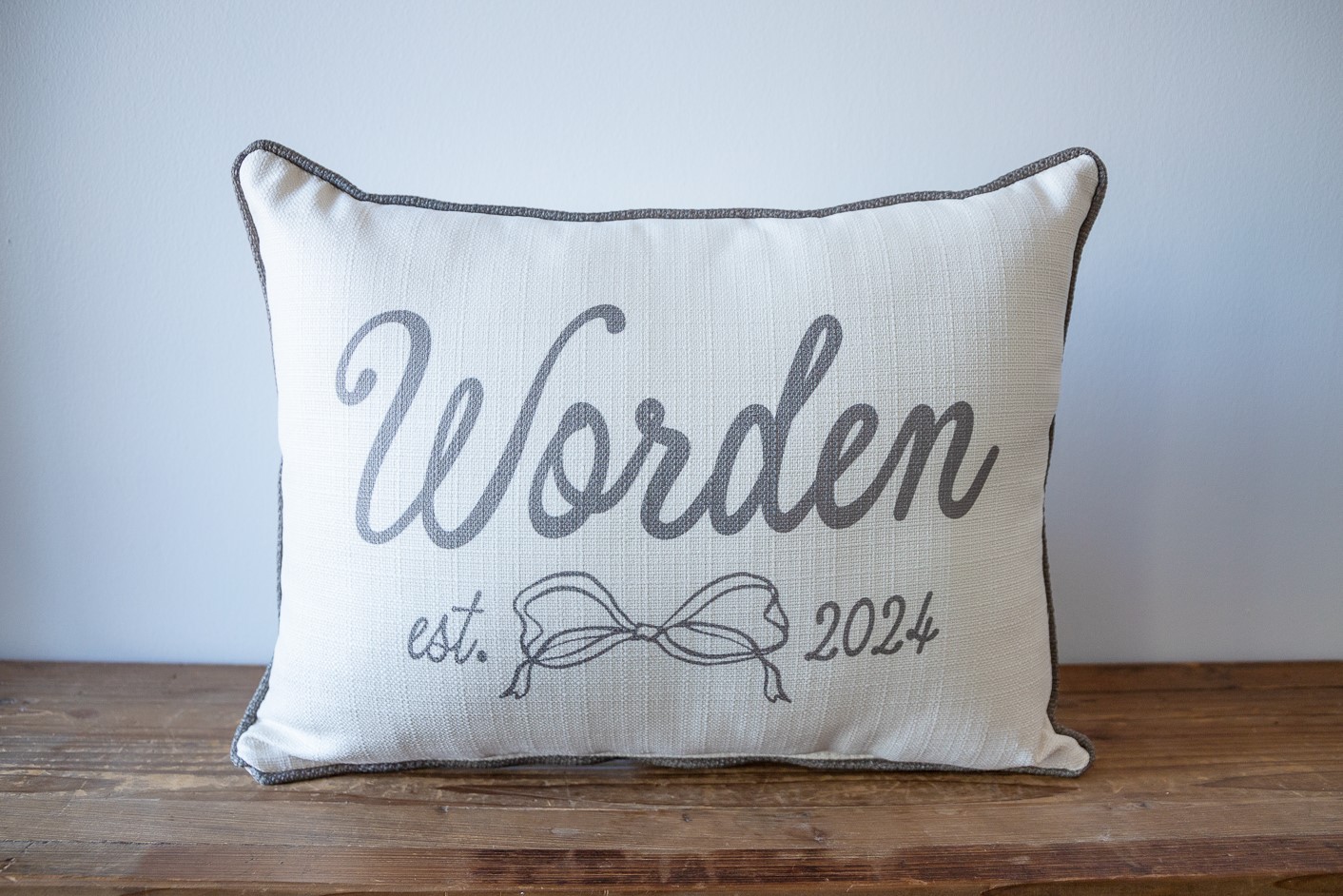 Bow Script Name Pillow TXT1046