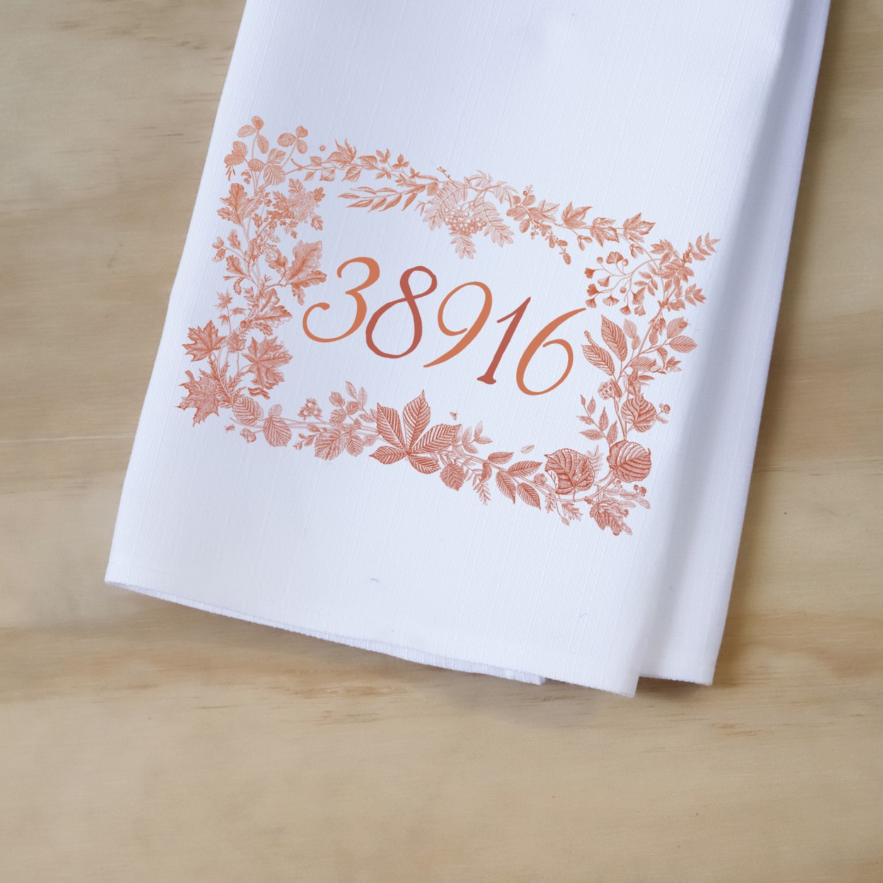 Autumn Leaf Zip Code Tea Towel FAL0062TT
