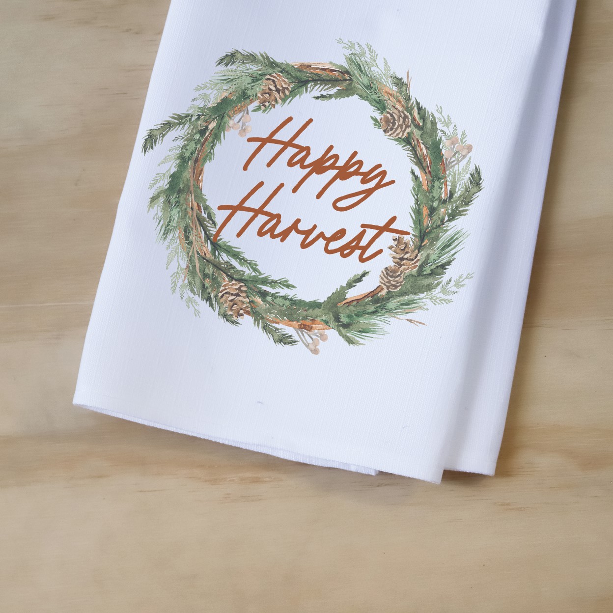 Happy Harvest Wreath Tea Towel FAL0060TT