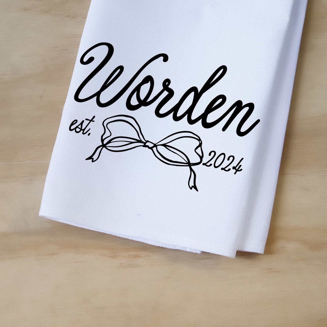 Bow Script Name Tea Towel TXT1046TT