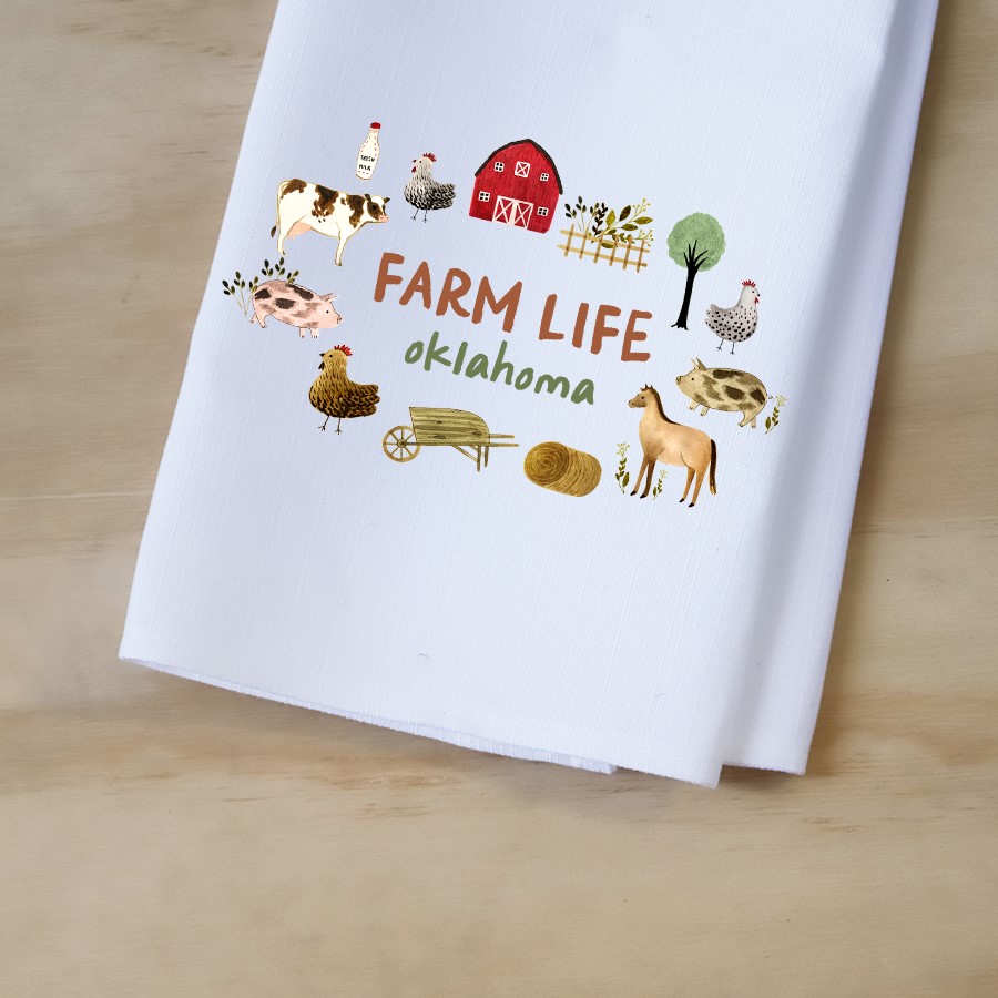 Farm Life Hometown Tea towel FRM0001TT