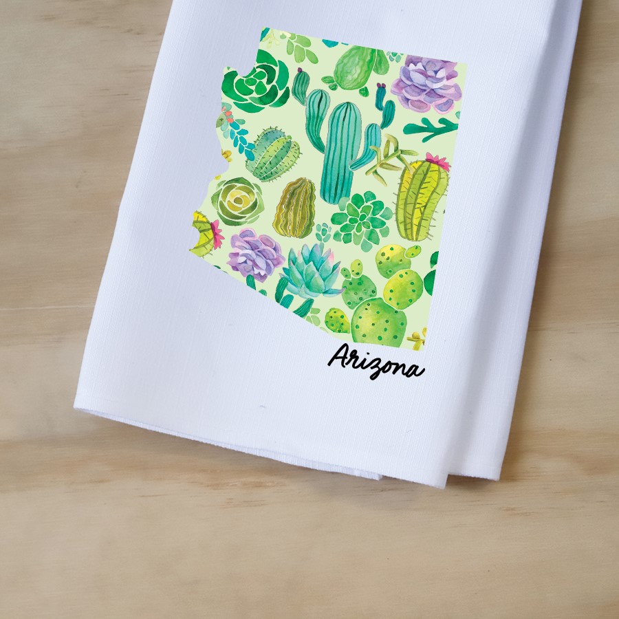 Cactus Pattern State Tea Towel DST0011TT