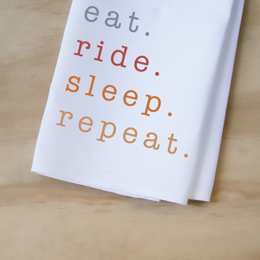 Eat Sleep Ride Repeat Tea Towel WEST0009TT