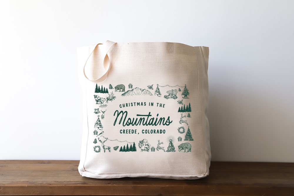 Toile Christmas in the Mountains Tote MNT0012BAG