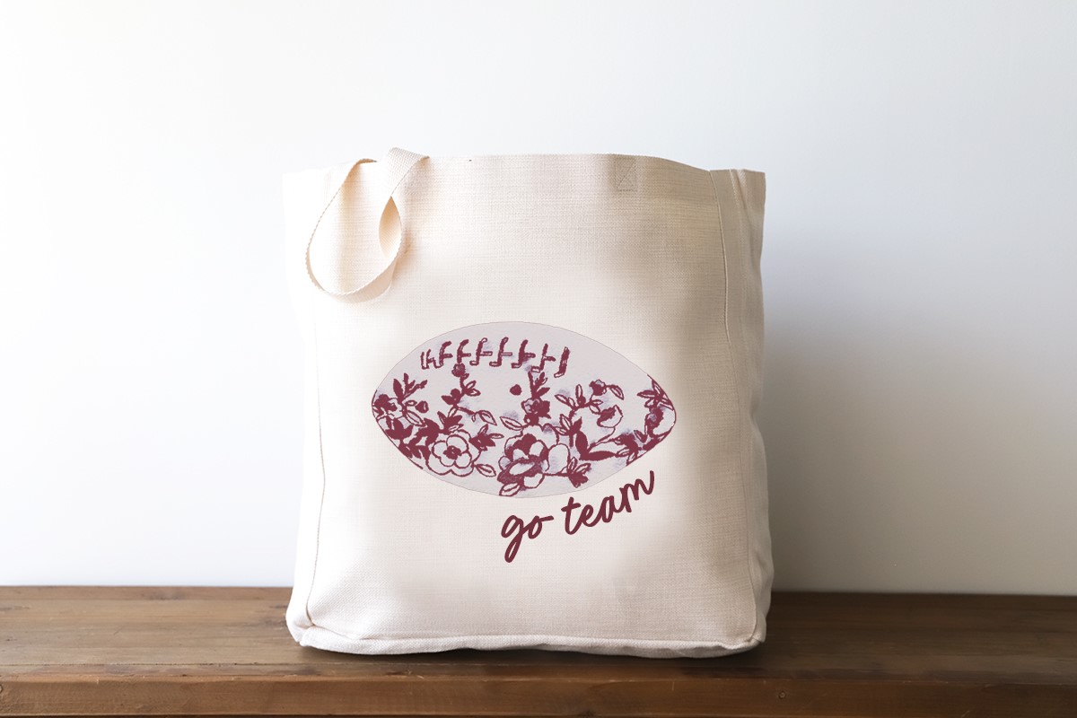 Chinoiserie Football Tote TXT1120BAG