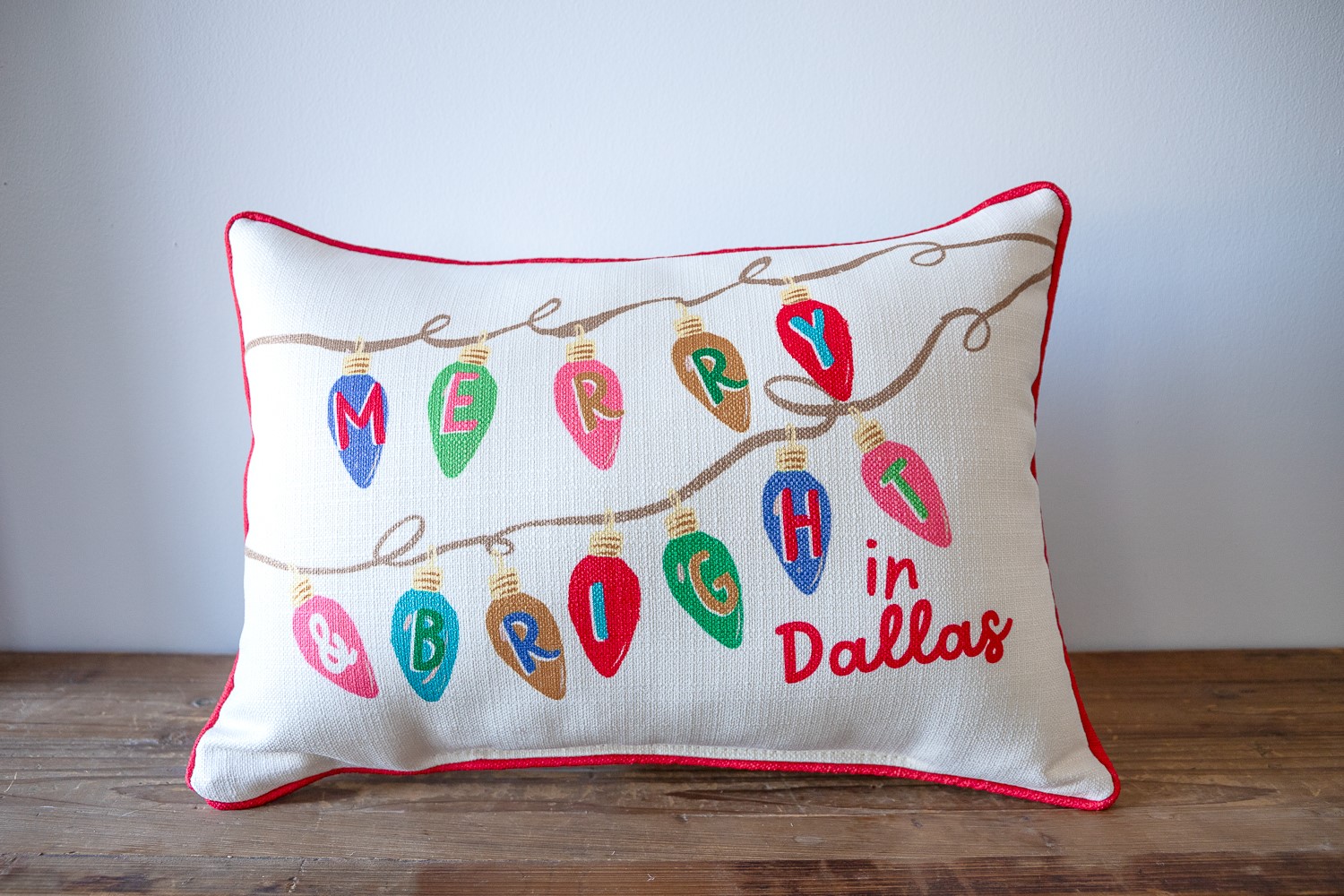 Merry & Bright Christmas Lights Pillow CHR0316