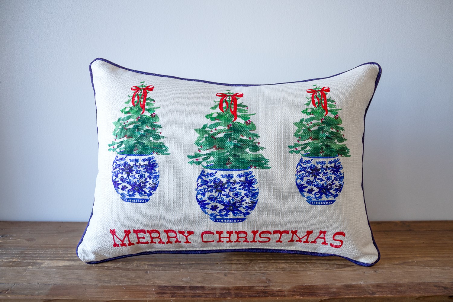 Chinoiserie Merry Christmas Pillow CHR0318