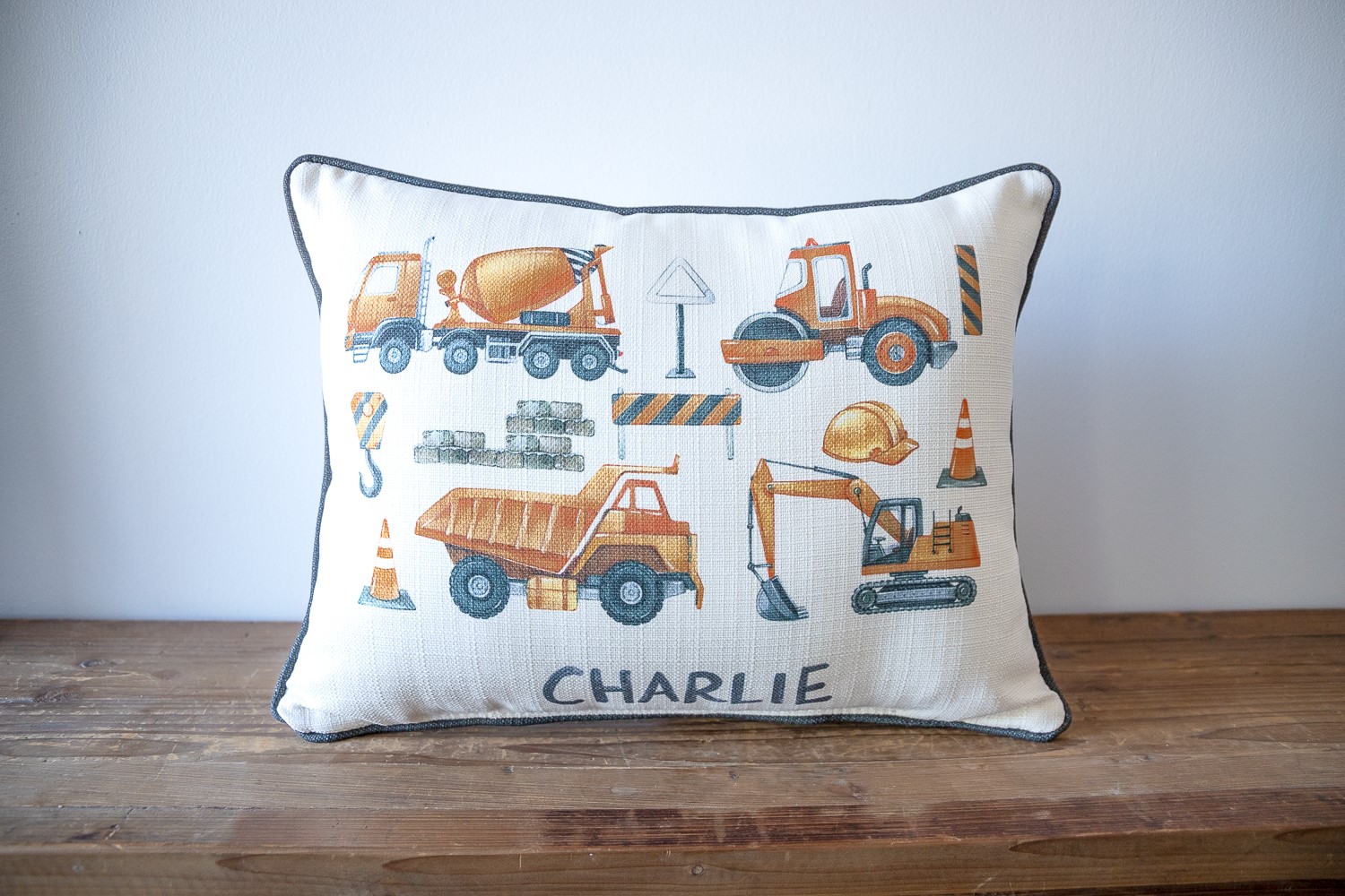 Construction Truck Name Pillow CHI0082