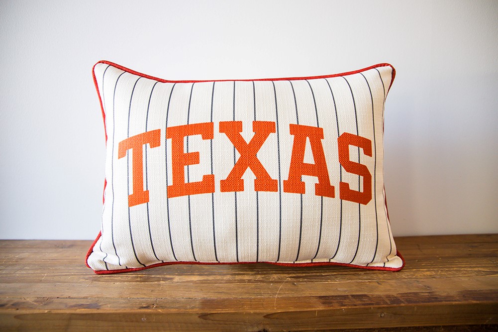 Texas Baseball Pinstripe (Rectangle) Pillow UT0041
