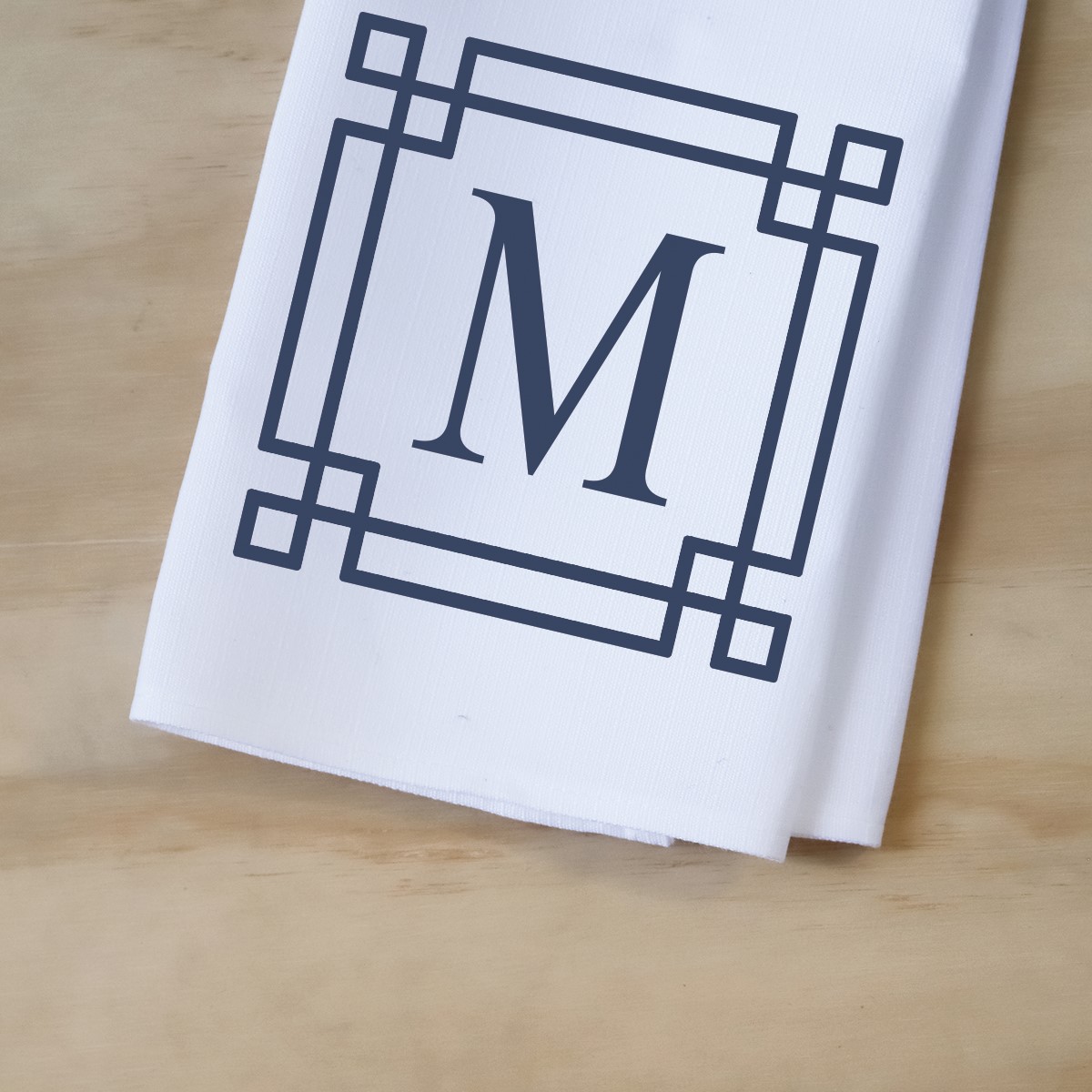 Greek Key Square Initial Tea Towel TXT1143TT
