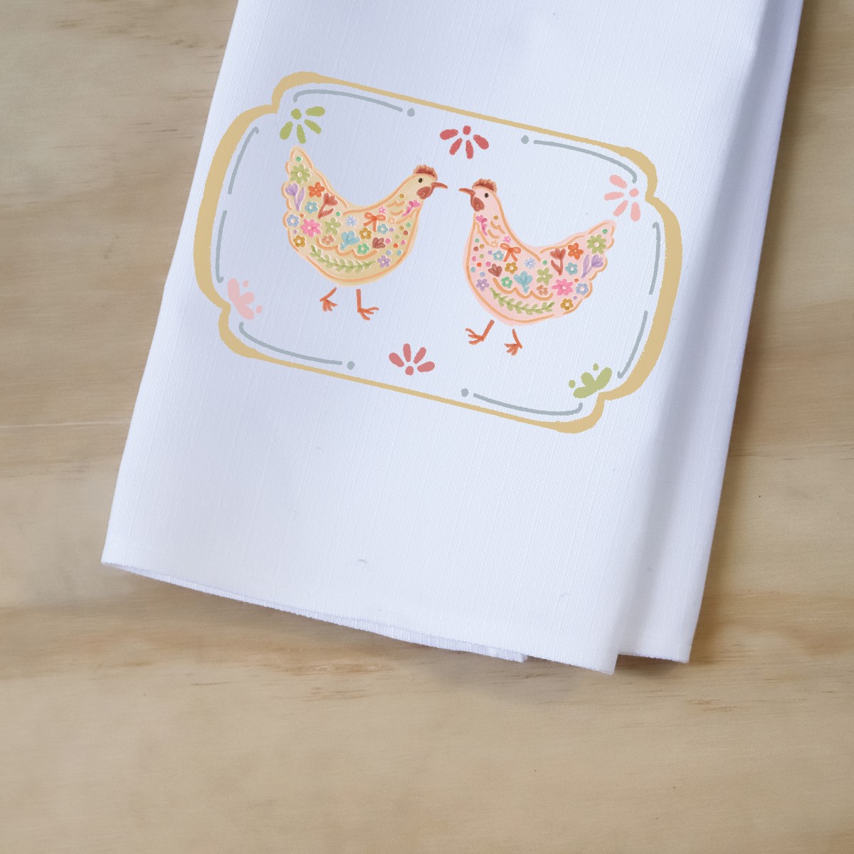 Spring Chicken Frames Tea Towel TXT1150TT