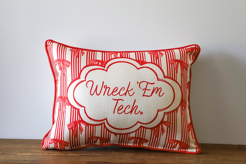Wreck 'Em Tech Bow Pattern Pillow TECH0050