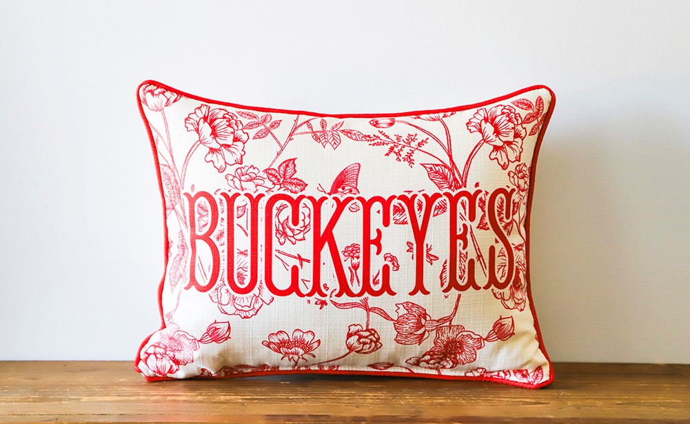Buckeyes Toile Pillow OHST0036