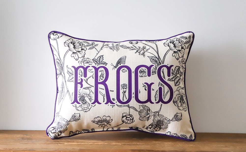 TCU Frogs Toile Pillow TCU0037