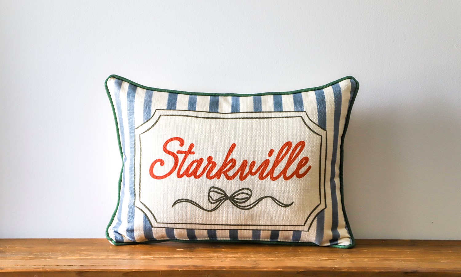 French Stripe Ribbon Hometown Pillow STE0887