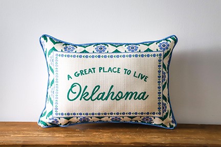 Block Print State Name Pillow STE0902