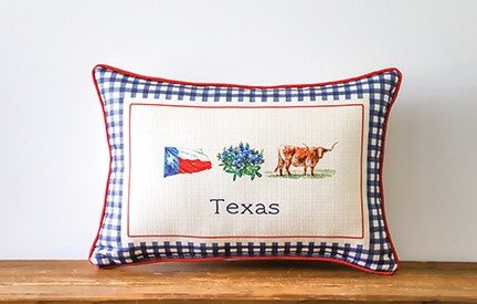 Gingham Texas Icon Hometown Pillow STE0904