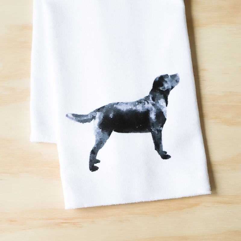 Black Labrador Tea Towel