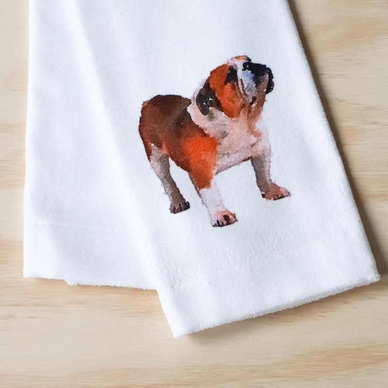 English Bulldog Tea Towel