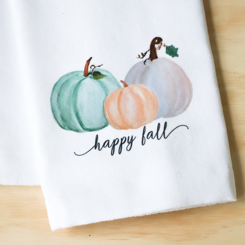 Pumpkin Trio Happy Fall Tea Towel FAL0025TT