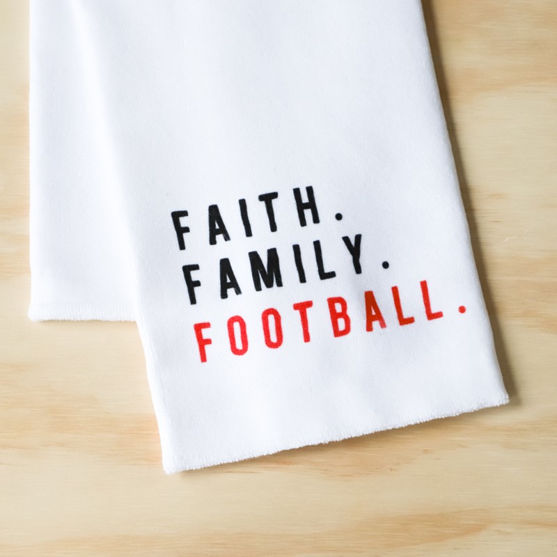 Poster Faith, Family, Football Tea Towel TXT0590TT