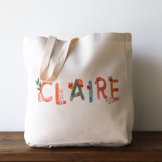 Woodland Girl Name Tote CHI0111BAG