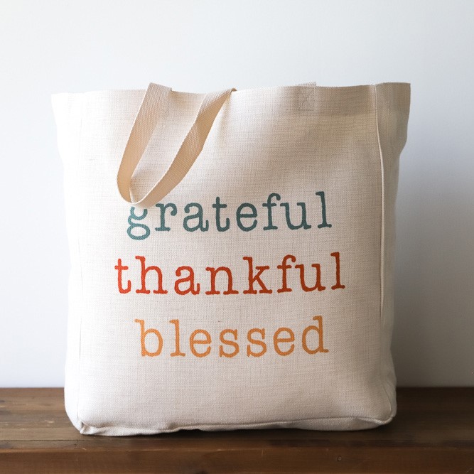 Muted Grateful, Thankful, Blessed Typewriter Bag TXT0672BAG