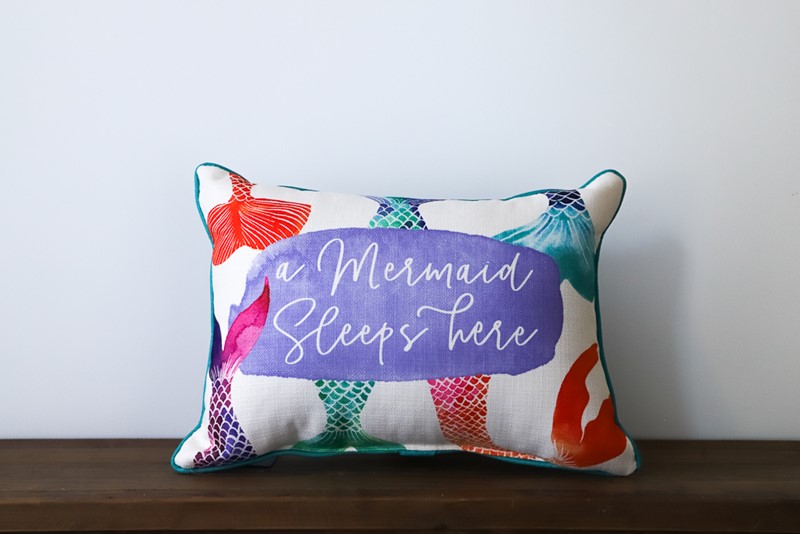 A mermaid sleeps here pillow deals