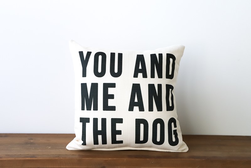 Black You & Me & the Dog Pillow TXT0243