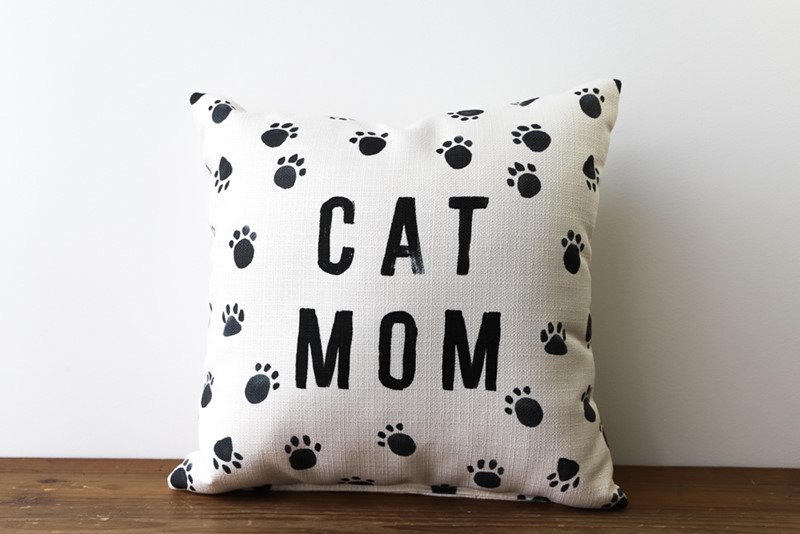 Cat Mom with Paws Pillow TXT0562