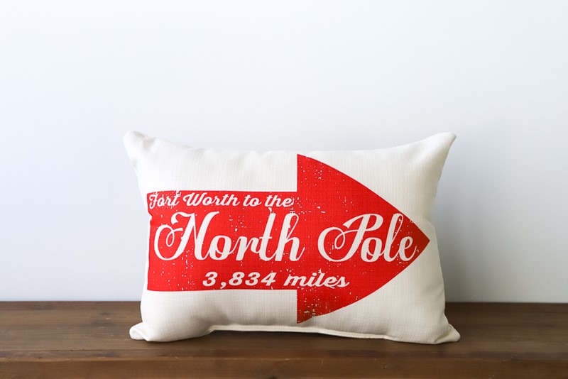 City Miles to North Pole Pillow CHR0132