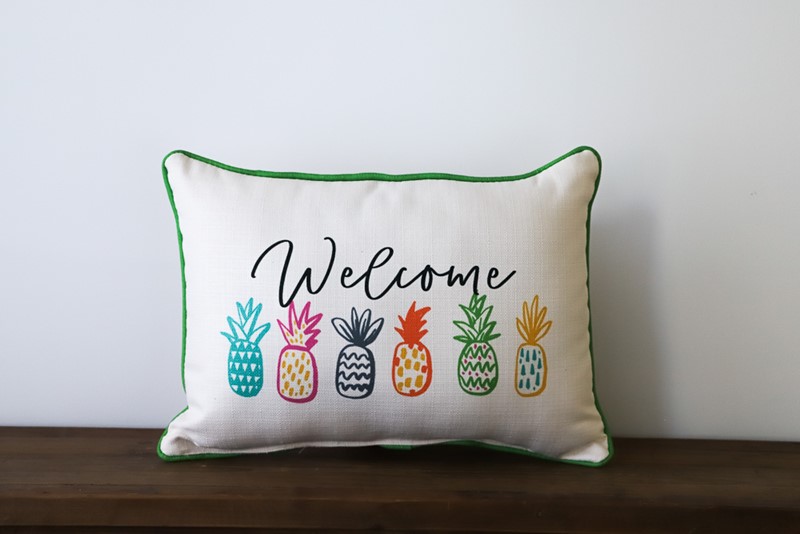 Handsketched Pineapple Welcome Pillow TXT0656